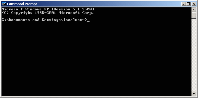 a window where you can enter DOS commands