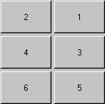 Шоу 6 кнопок в строках 2. Строка 1 выставочная кнопка 2 тогда 1. Строка 2 выставочных кнопки 4 тогда 3. Строка 3 выставочных кнопки 6 тогда 5.
