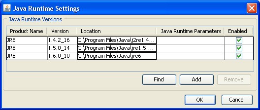 Включите JRE доступный Разъему Java