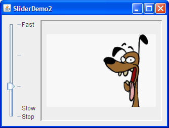 Снимок SliderDemo2, который использует ползунок с пользовательскими метками
