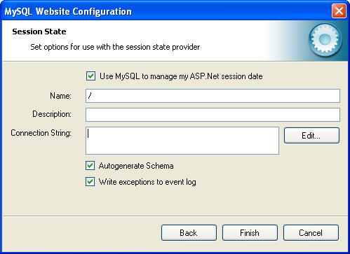 MySQL Website Configuration Tool - Состояние сеанса