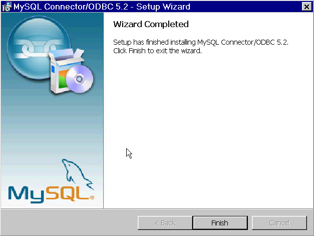 Установщик Windows соединителя/ODBC - приветствие Завершения