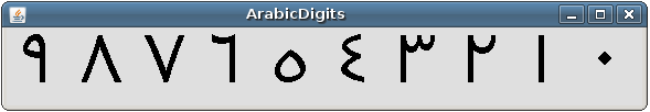 Вывод ArabicDigits в качестве примера, показывая арабские цифры от 0 до 9