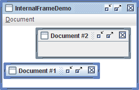 У InternalFrameDemo есть многократные внутренние рамки, которыми управляет настольная область