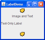 Снимок LabelDemo, который использует метки с текстом и значками.