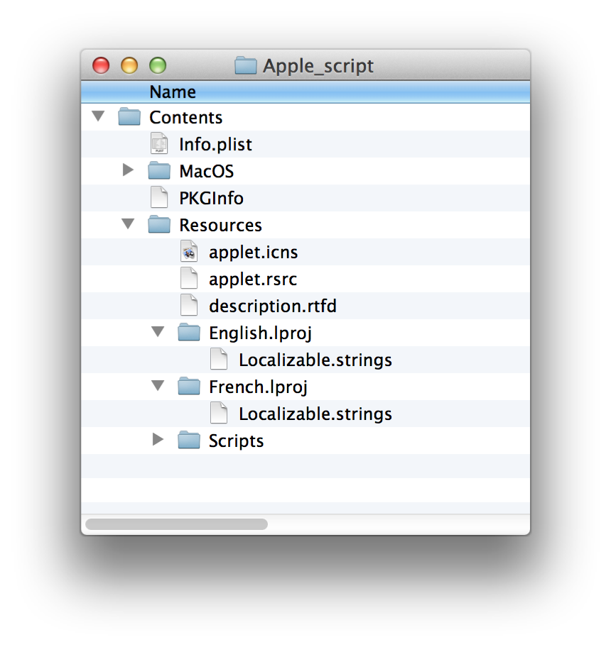 Bundle structure with localized string data