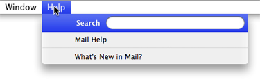 The Help menu
