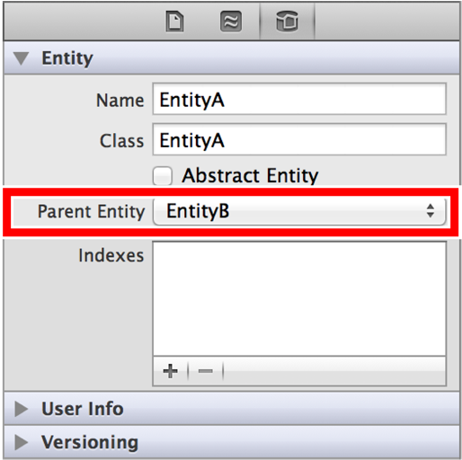 Selecting a parent entity in Xcode