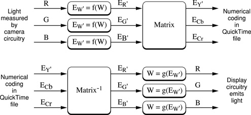 Transfer between RGB and Y[′]CbCr color spaces