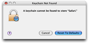 Prompting the user to create a keychain