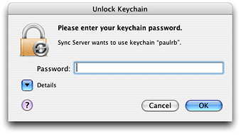 The Unlock Keychain dialog box