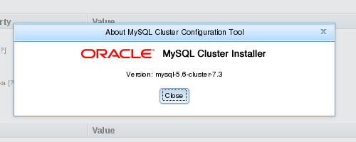 Диалоговое окно MySQL Cluster Auto-Installer About.